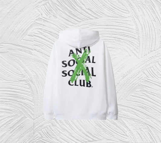 ❎Anti Social Social Club Cancelled Remix Hoodie 'White'