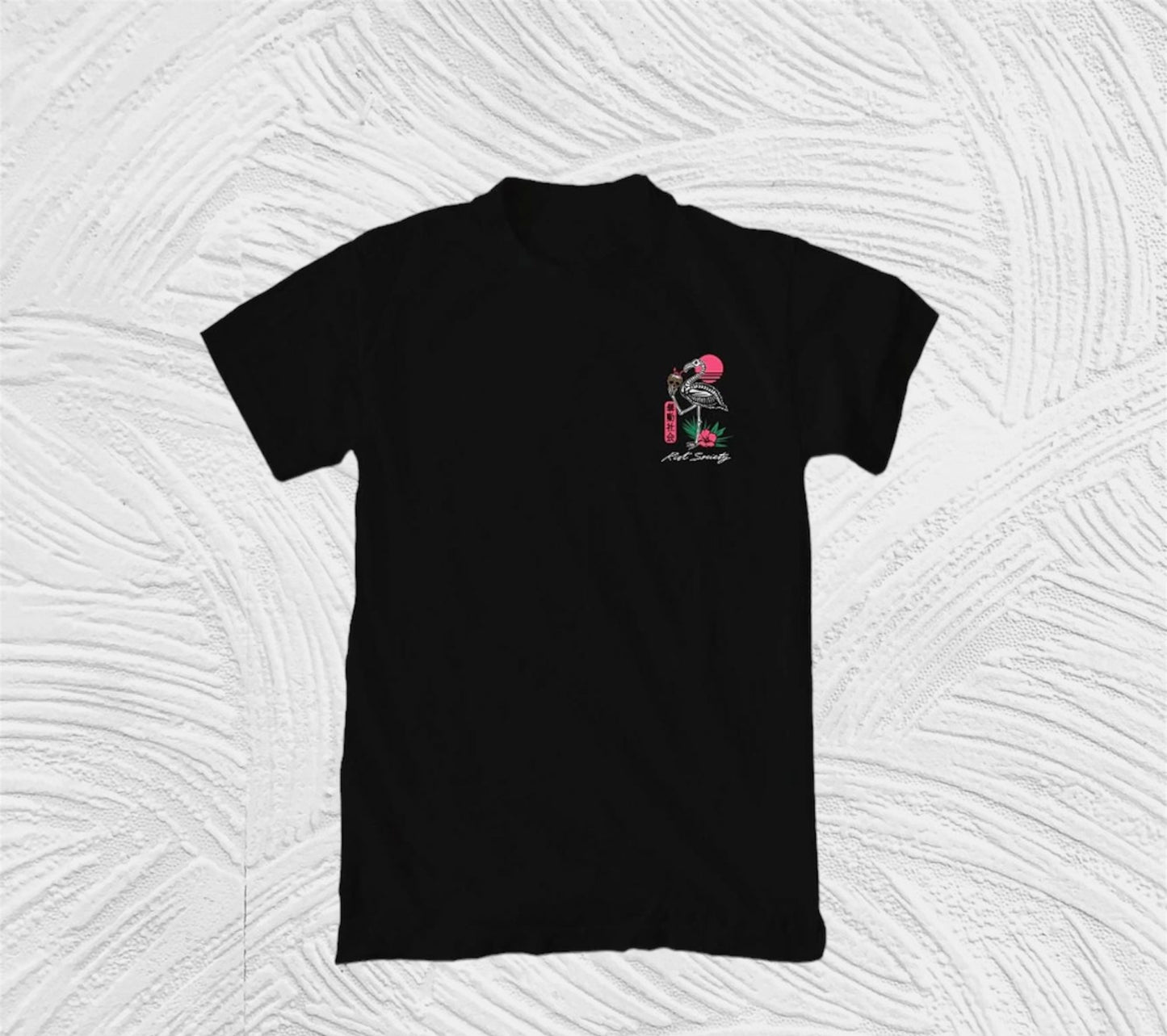 🦩Camisa flamengo de calavera manga corta estampada-Riot society